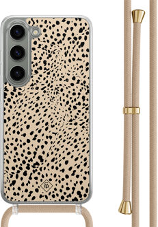 Casimoda Samsung Galaxy S23 hoesje met beige koord - Spot on Bruin/beige