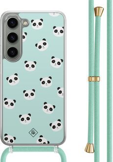 Casimoda Samsung Galaxy S23 hoesje met mint koord - Panda print