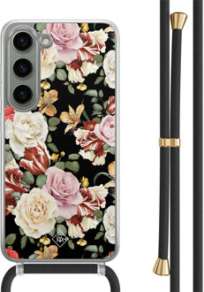 Casimoda Samsung Galaxy S23 hoesje met zwart koord - Flowerpower Multi