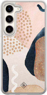 Casimoda Samsung Galaxy S23 hybride hoesje - Abstract dots Bruin/beige