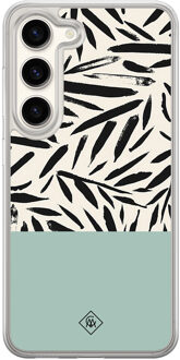 Casimoda Samsung Galaxy S23 hybride hoesje - Abstract mint palms