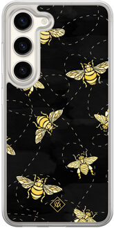 Casimoda Samsung Galaxy S23 hybride hoesje - Bee happy Zwart