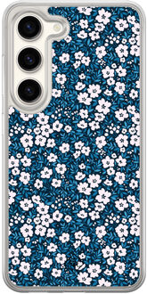 Casimoda Samsung Galaxy S23 hybride hoesje - Bloemenpracht blauw
