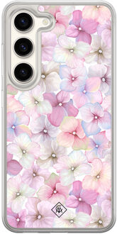 Casimoda Samsung Galaxy S23 hybride hoesje - Floral hortensia Paars