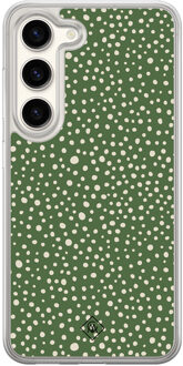 Casimoda Samsung Galaxy S23 hybride hoesje - Green dots Groen