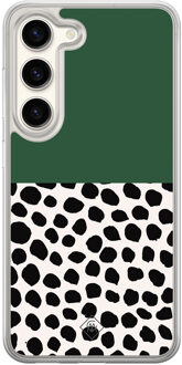 Casimoda Samsung Galaxy S23 hybride hoesje - Green polka Groen