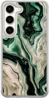Casimoda Samsung Galaxy S23 hybride hoesje - Green waves Groen