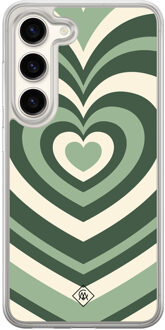 Casimoda Samsung Galaxy S23 hybride hoesje - Groen hart swirl
