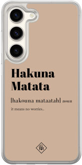 Casimoda Samsung Galaxy S23 hybride hoesje - Hakuna matata Bruin/beige