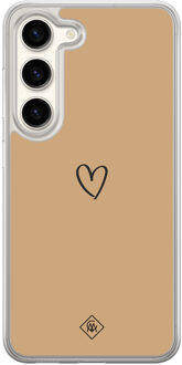 Casimoda Samsung Galaxy S23 hybride hoesje - Hart bruin Bruin/beige