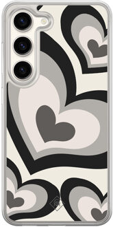 Casimoda Samsung Galaxy S23 hybride hoesje - Hart swirl zwart