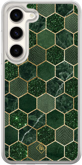 Casimoda Samsung Galaxy S23 hybride hoesje - Kubus groen
