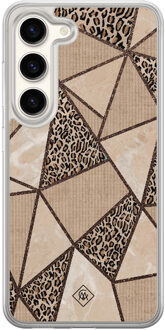 Casimoda Samsung Galaxy S23 hybride hoesje - Leopard abstract Bruin/beige