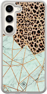 Casimoda Samsung Galaxy S23 hybride hoesje - Luipaard marmer mint