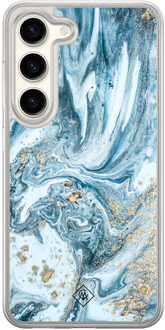 Casimoda Samsung Galaxy S23 hybride hoesje - Marble sea Blauw