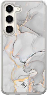 Casimoda Samsung Galaxy S23 hybride hoesje - Marmer grijs Grijs/zilverkleurig