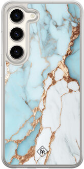 Casimoda Samsung Galaxy S23 hybride hoesje - Marmer lichtblauw