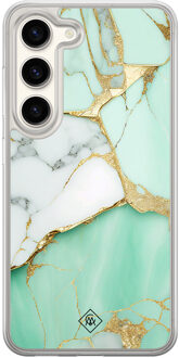 Casimoda Samsung Galaxy S23 hybride hoesje - Marmer mintgroen
