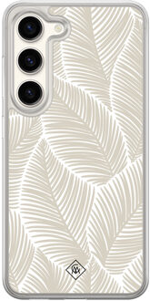 Casimoda Samsung Galaxy S23 hybride hoesje - Palmy leaves beige Bruin/beige