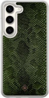 Casimoda Samsung Galaxy S23 hybride hoesje - Snake mix Groen