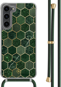 Casimoda Samsung Galaxy S23 Plus hoesje met groen koord - Kubus groen
