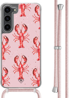 Casimoda Samsung Galaxy S23 Plus hoesje met rosegoud koord - Lobster Roze
