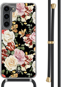 Casimoda Samsung Galaxy S23 Plus hoesje met zwart koord - Flowerpower Multi