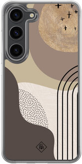 Casimoda Samsung Galaxy S23 Plus hybride hoesje - Abstract almond Bruin/beige