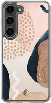 Casimoda Samsung Galaxy S23 Plus hybride hoesje - Abstract dots Bruin/beige