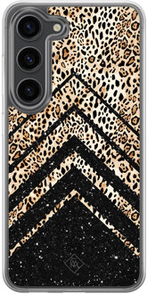 Casimoda Samsung Galaxy S23 Plus hybride hoesje - Chevron luipaard Bruin/beige