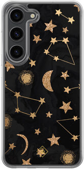 Casimoda Samsung Galaxy S23 Plus hybride hoesje - Counting the stars Zwart, Goudkleurig