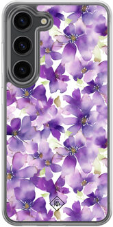 Casimoda Samsung Galaxy S23 Plus hybride hoesje - Floral violet Paars