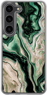 Casimoda Samsung Galaxy S23 Plus hybride hoesje - Green waves Groen