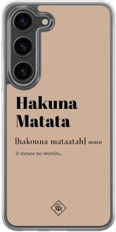 Casimoda Samsung Galaxy S23 Plus hybride hoesje - Hakuna matata Bruin/beige