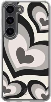 Casimoda Samsung Galaxy S23 Plus hybride hoesje - Hart swirl zwart