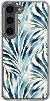 Casimoda Samsung Galaxy S23 Plus hybride hoesje - Japandi waves Blauw