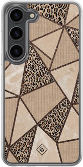 Casimoda Samsung Galaxy S23 Plus hybride hoesje - Leopard abstract Bruin/beige
