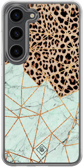Casimoda Samsung Galaxy S23 Plus hybride hoesje - Luipaard marmer mint