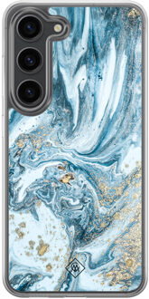Casimoda Samsung Galaxy S23 Plus hybride hoesje - Marble sea Blauw