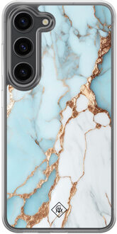 Casimoda Samsung Galaxy S23 Plus hybride hoesje - Marmer lichtblauw