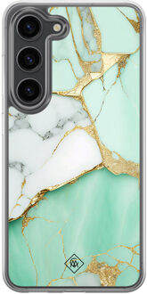 Casimoda Samsung Galaxy S23 Plus hybride hoesje - Marmer mintgroen