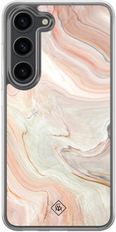 Casimoda Samsung Galaxy S23 Plus hybride hoesje - Marmer waves Bruin/beige