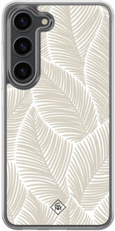 Casimoda Samsung Galaxy S23 Plus hybride hoesje - Palmy leaves beige Bruin/beige