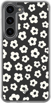Casimoda Samsung Galaxy S23 Plus hybride hoesje - Retro bloempjes Zwart