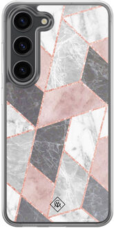 Casimoda Samsung Galaxy S23 Plus hybride hoesje - Stone grid Paars