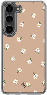 Casimoda Samsung Galaxy S23 Plus hybride hoesje - Sweet daisies Bruin/beige