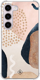 Casimoda Samsung Galaxy S23 Plus shockproof hoesje - Abstract dots Bruin/beige