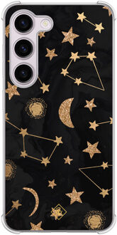 Casimoda Samsung Galaxy S23 Plus shockproof hoesje - Counting the stars Bruin/beige