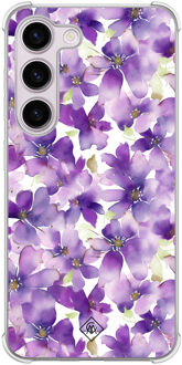 Casimoda Samsung Galaxy S23 Plus shockproof hoesje - Floral violet Paars