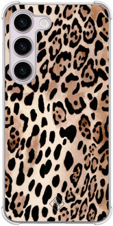 Casimoda Samsung Galaxy S23 Plus shockproof hoesje - Golden wildcat Bruin/beige